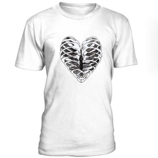 Rib Cage Heart Graphic T-shirt - Outfitday